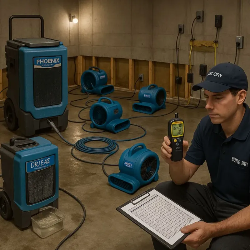 Structural Drying and Dehumidification process in Hanceville, AL